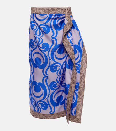 Printed silk twill wrap skirt - Dries Van Noten - Modalova