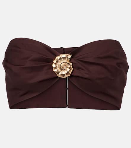 Embellished cotton-blend bandeau top - Adriana Degreas - Modalova