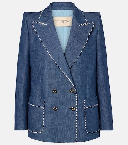 Double-breasted chambray blazer - Valentino - Modalova