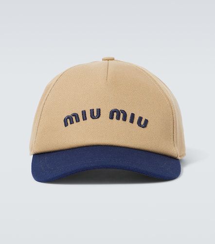 Gorra de pana de algodón con logo - Miu Miu - Modalova