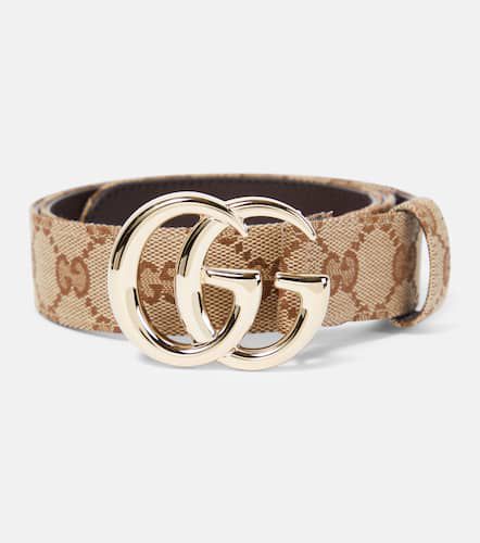 Cintura GG Marmont in canvas con pelle - Gucci - Modalova