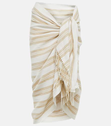 Striped linen and cotton beach cover-up - Toteme - Modalova
