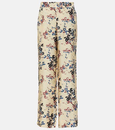 Pantalones anchos London de seda floral - Asceno - Modalova