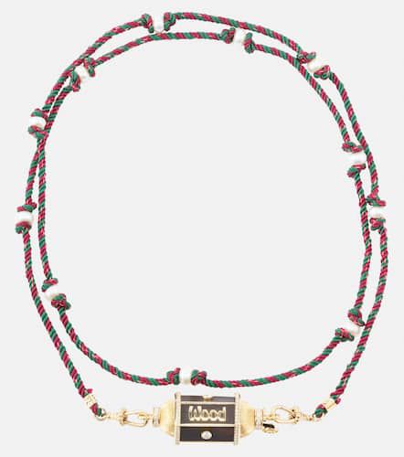Halskette Knock in Wood mit 18kt Gelbgold, Emaille und Diamanten - Marie Lichtenberg - Modalova