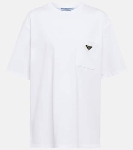 Camiseta en jersey de algodón con logo - Prada - Modalova