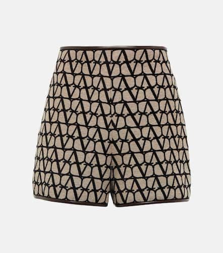Toile Iconographe leather-trimmed shorts - Valentino - Modalova