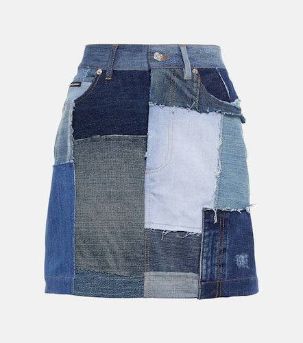 Minifalda denim con patchwork - Dolce&Gabbana - Modalova