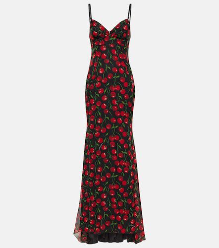 Cherry printed silk chiffon gown - Dolce&Gabbana - Modalova