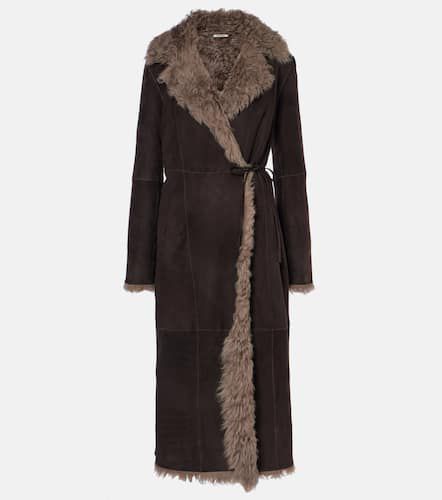 Cappotto Joni in suede con shearling - Nour Hammour - Modalova