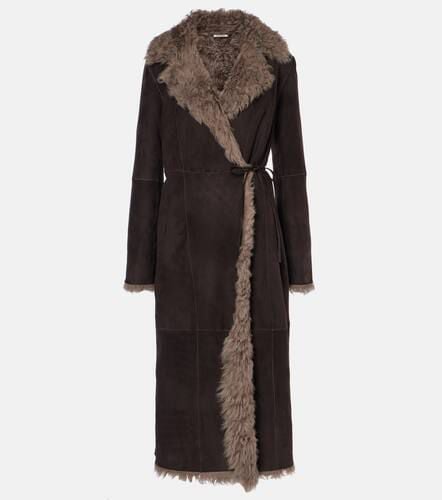 Joni shearling-lined suede coat - Nour Hammour - Modalova