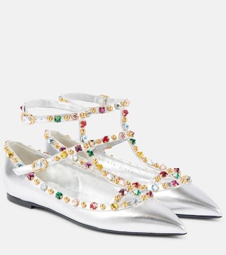 Bailarinas Rockstud de piel adornadas - Valentino Garavani - Modalova