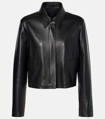 Bleeker cropped leather jacket - Nour Hammour - Modalova