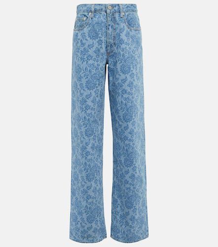 Jeans anchos con estampado floral - Alessandra Rich - Modalova