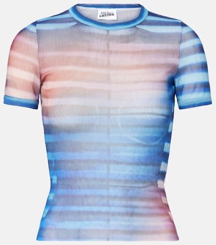 Printed striped mesh T-shirt - Jean Paul Gaultier - Modalova