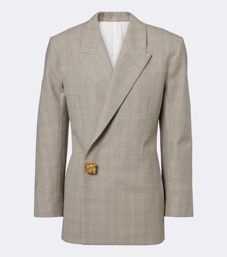 Checked double-breasted wool blazer - Bottega Veneta - Modalova