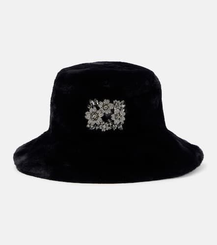 Embellished faux fur hat - Roger Vivier - Modalova
