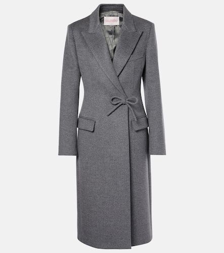 Bow-detail wool and cashmere coat - Valentino - Modalova