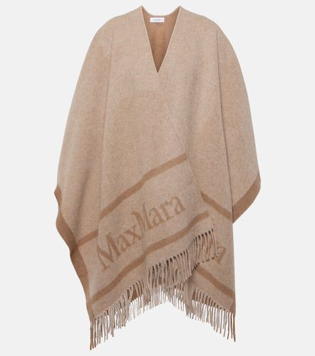 Poncho de lana con logo en jacquard - Max Mara - Modalova