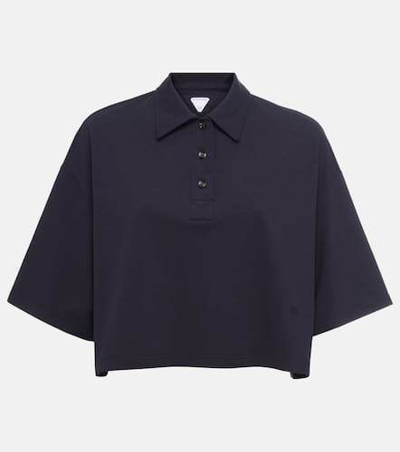 Cropped cotton-blend piquÃ© polo shirt - Bottega Veneta - Modalova