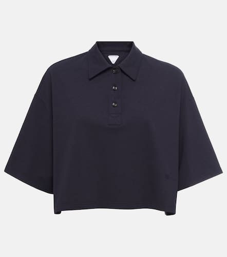 Cropped cotton-blend piqué polo shirt - Bottega Veneta - Modalova