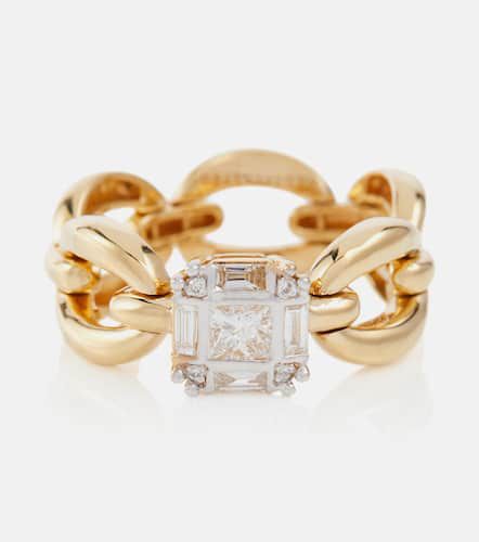 Catena Petite Illusion 18kt gold ring with diamonds - Nadine Aysoy - Modalova