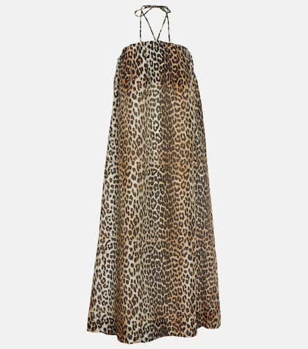 Leopard-print voile maxi dress - Ganni - Modalova