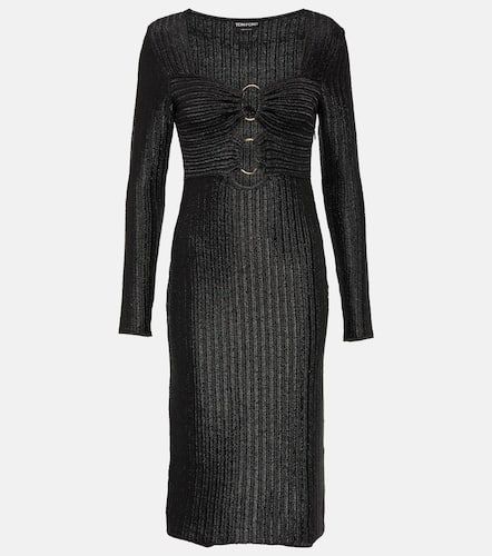 Metallic cotton and wool midi dress - Tom Ford - Modalova