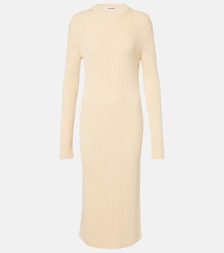 Vestido midi de lana y algodón - Jil Sander - Modalova