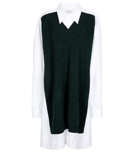 Wool-paneled cotton shirt dress - Maison Margiela - Modalova
