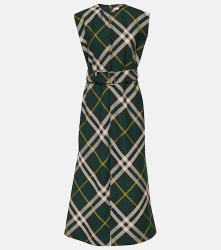 Robe midi Check en laine - Burberry - Modalova