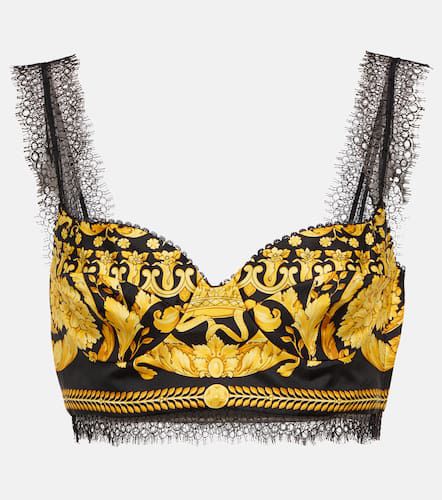 Bustier Barocco aus Seide mit Spitze - Versace - Modalova