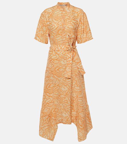 Printed asymmetric silk midi dress - Stella McCartney - Modalova