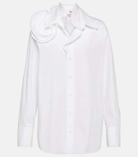 Camicia in popeline di cotone con applicazione floreale - Valentino - Modalova
