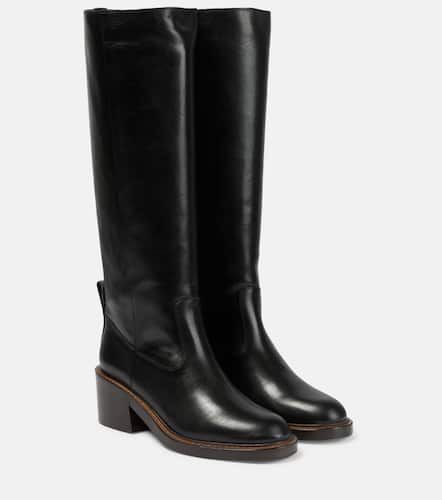 Embellished leather knee-high boots - Brunello Cucinelli - Modalova