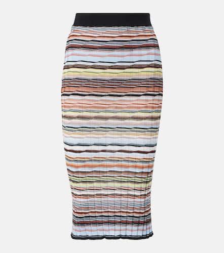 Falda midi de mezcla de algodón a rayas - Missoni - Modalova