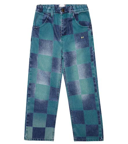 Checkerboard cotton denim pants - Bobo Choses - Modalova