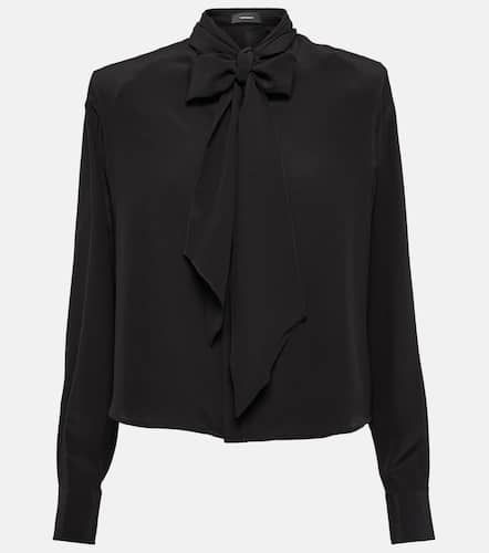 Tie-neck silk crÃªpe de chine blouse - Wardrobe.NYC - Modalova