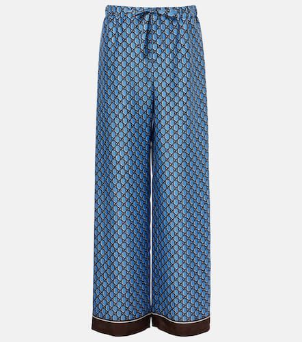 Gucci GG silk twill wide-leg pants - Gucci - Modalova