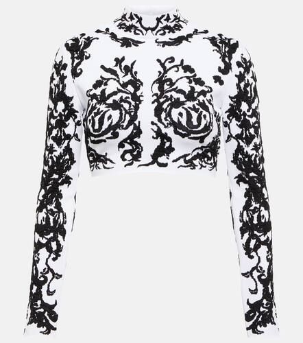 Alaïa Top raccourci Calligraphy en jacquard - Alaia - Modalova