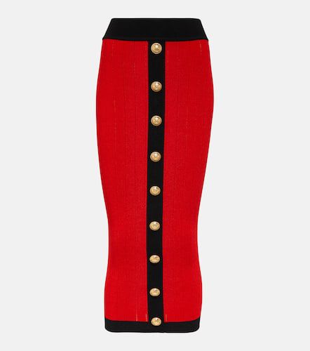 Balmain Ribbed-knit midi skirt - Balmain - Modalova