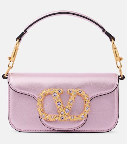 Bolso al hombro Locò Small de piel metalizada - Valentino Garavani - Modalova