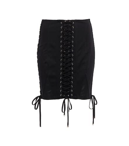 Lace-up cotton-blend miniskirt - Dolce&Gabbana - Modalova