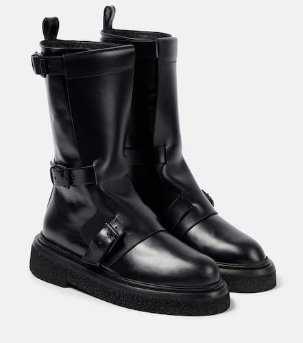 Buckles leather knee-high boots - Max Mara - Modalova