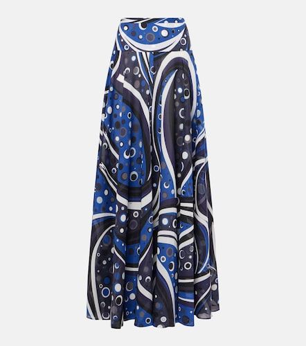 Falda larga de muselina de algodón estampada - Pucci - Modalova