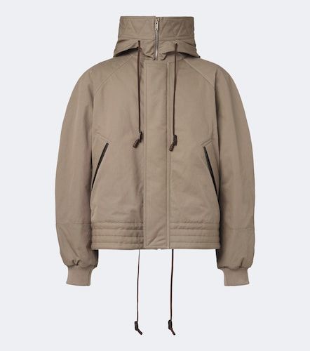 Leather-trimmed cotton canvas jacket - Bottega Veneta - Modalova