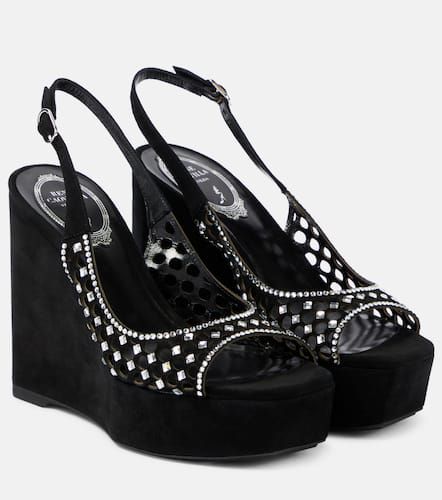 Embellished suede platform sandals - Rene Caovilla - Modalova