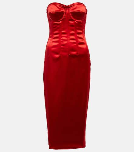 Strapless satin corset midi dress - Dolce&Gabbana - Modalova