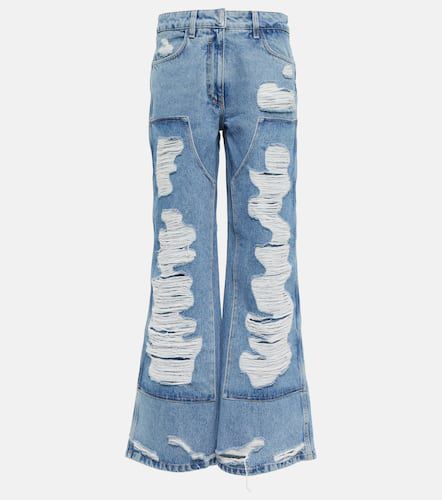 Distressed mid-rise wide-leg jeans - Givenchy - Modalova