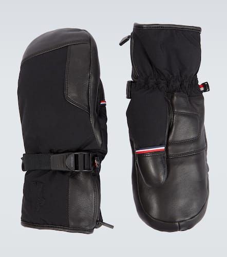 Leather-trimmed technical ski mittens - Moncler Grenoble - Modalova