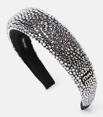 Logo crystal-embellished headband - Miu Miu - Modalova